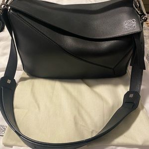 Authentic black Loewe puzzle bag-medium
